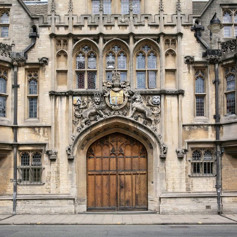 Oxford University, Brasenose College front gate and street facade